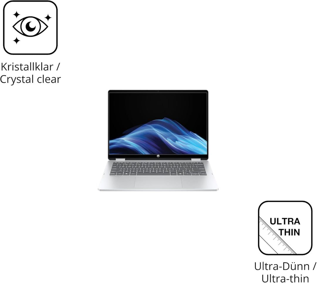 dipos I 2x Schutzfolie klar passend für HP OmniBook 5 Flip 14-FP0254ng Folie Displayschutzfolie, Ult
