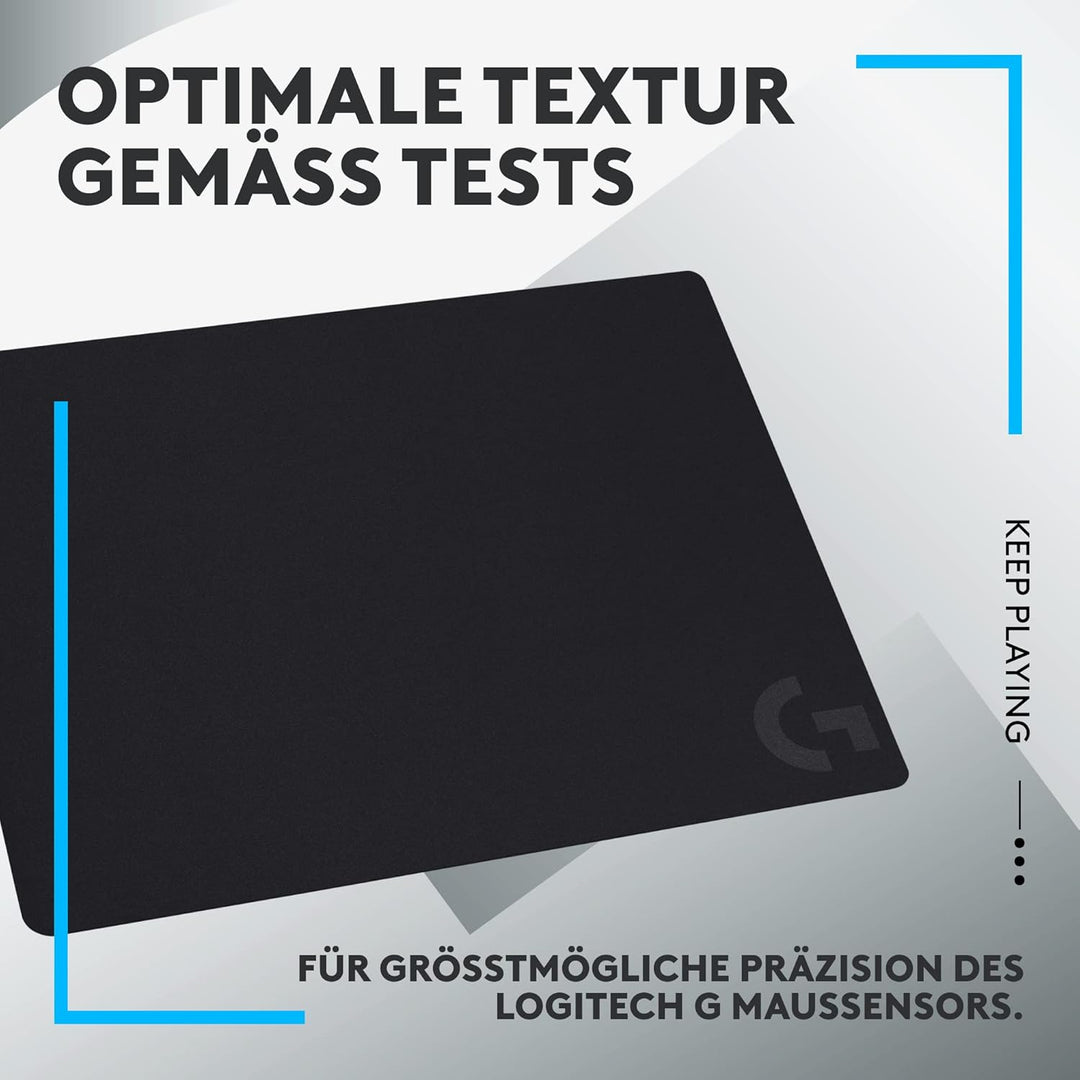 Logitech G G240 Stoff-Gaming-Mauspad, optimiert für Gaming-Sensoren, mässige Oberflächenreibung, rut
