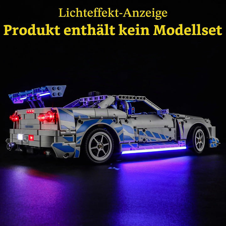 GEAMENT LED Licht-Set Kompatibel mit Lego 2 Fast 2 Furious Nissan Skyline GT-R (R34) Flitzer (Car) T