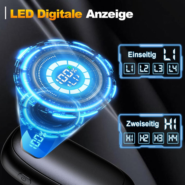 Handwärmer Elektrisch, 2er Pack - Zweiseitig heizende elektrische Handwärmer mit LED-Digitaldisplay,