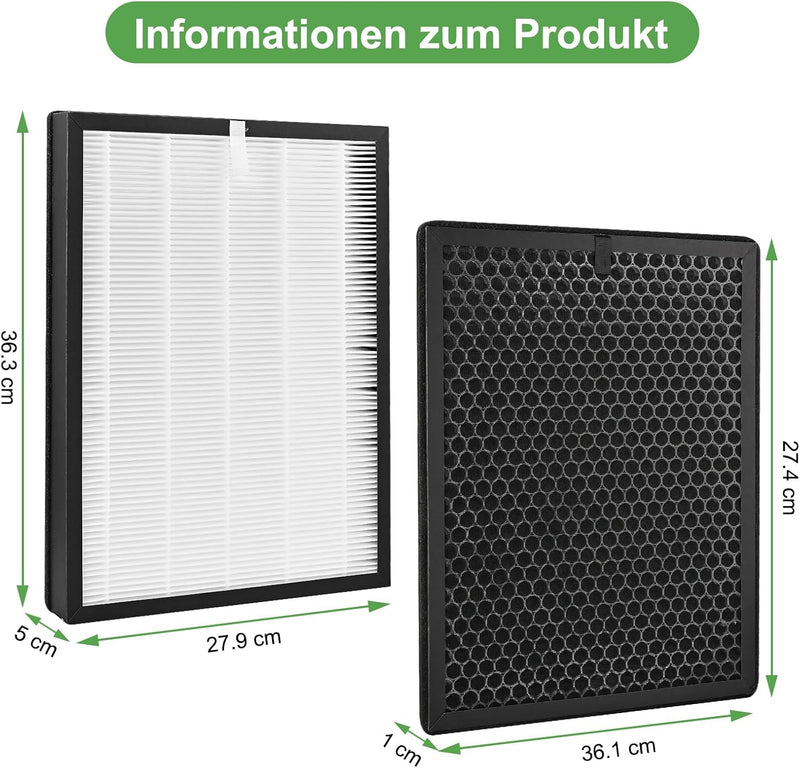 Herboom Ersatzfilter für Philips Luftreiniger AC2882, AC2885, AC2887, AC2889, AC2892, AC3829, 1 HEPA