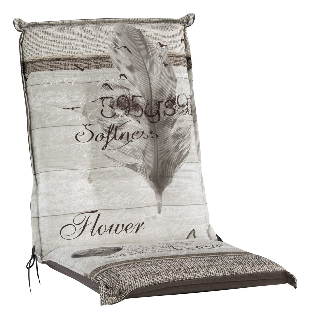 Sesselauflage Sitzpolster Gartenstuhlauflage für Mittellehner | B 50 cm x L 110 cm | Natur | Baumwol