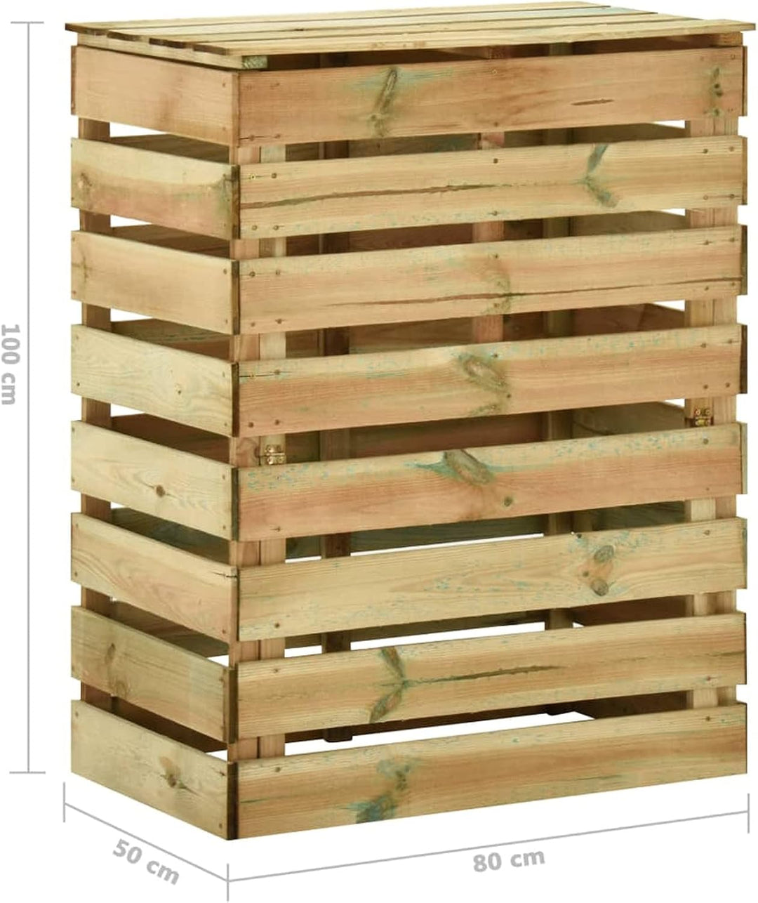 Lattenkomposter 80x50x100 cm Kiefernholz Imprägniert Steckkomposter, Holzkomposter, ideal für Ihren