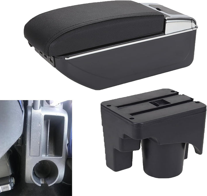 Auto Armlehne Kompatibel mit Golf 6 Mk6 2008-2013 Jetta Mk5 2006-2011 Vento Wagon 2009 2010 Doppelsc