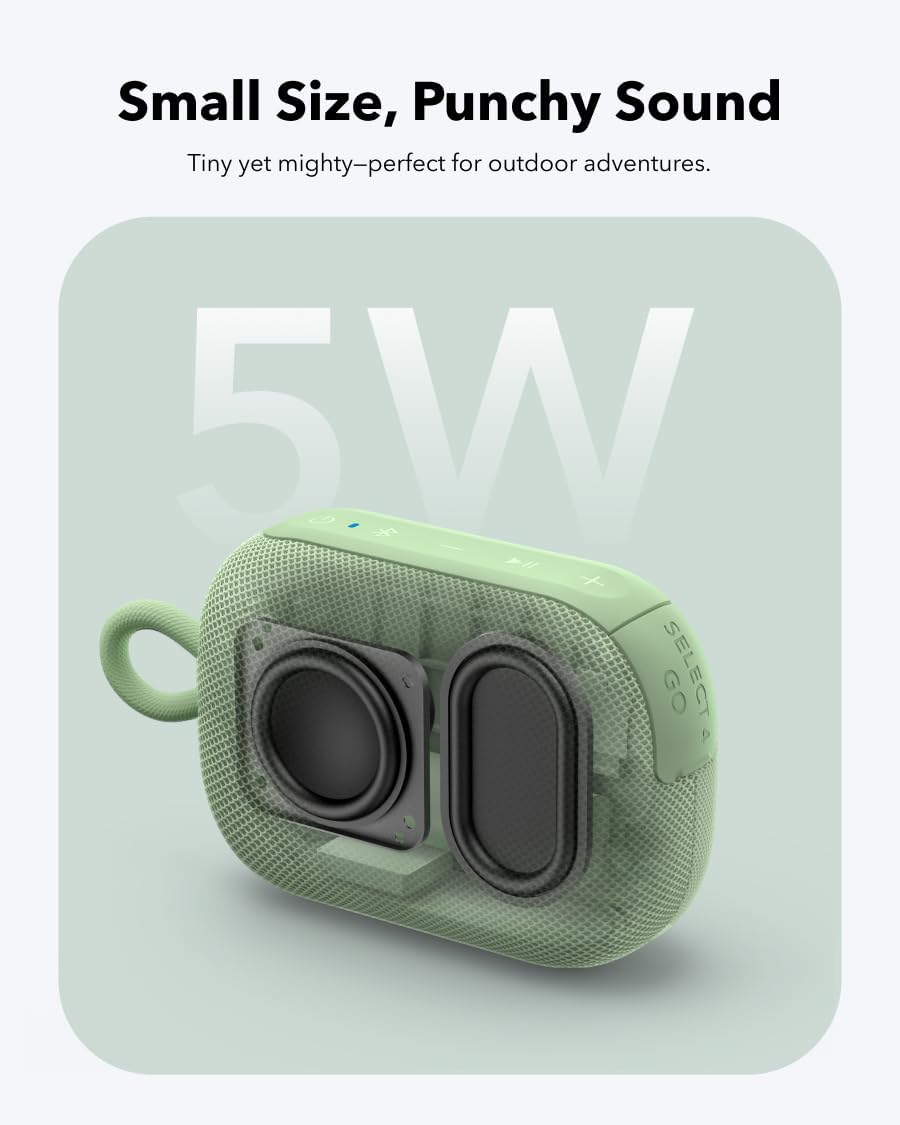soundcore Anker Select 4 Go Bluetooth Lautsprecher, portabler Mini-Lautsprecher Dusche, 20h Spielzei