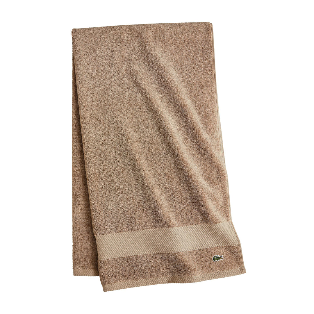 Lacoste Heritage Supima Badetuch, Baumwolle, 76,2 x 137,2 cm, Sandfarben 30x54 Sand, 30x54 Sand