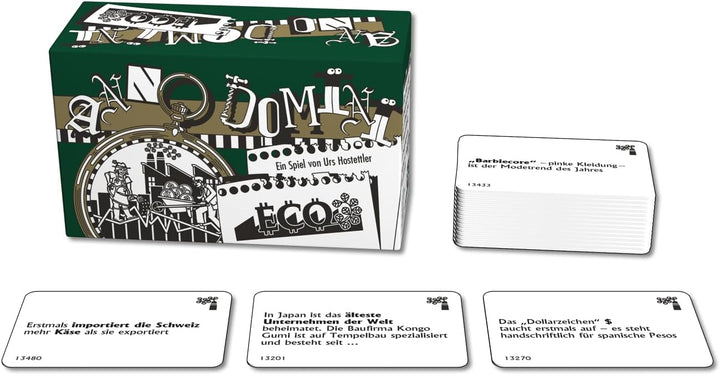 ABACUSSPIELE 09241 - Anno Domini - ECO, Quizspiel, Schätzspiel, Kartenspiel, Blauisch-weiss