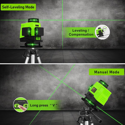 Zokoun Boden und Wand des Lasermoduls Leistungsstarkes Grün 16 Linien, um 360 ° drehbare selbstnivel