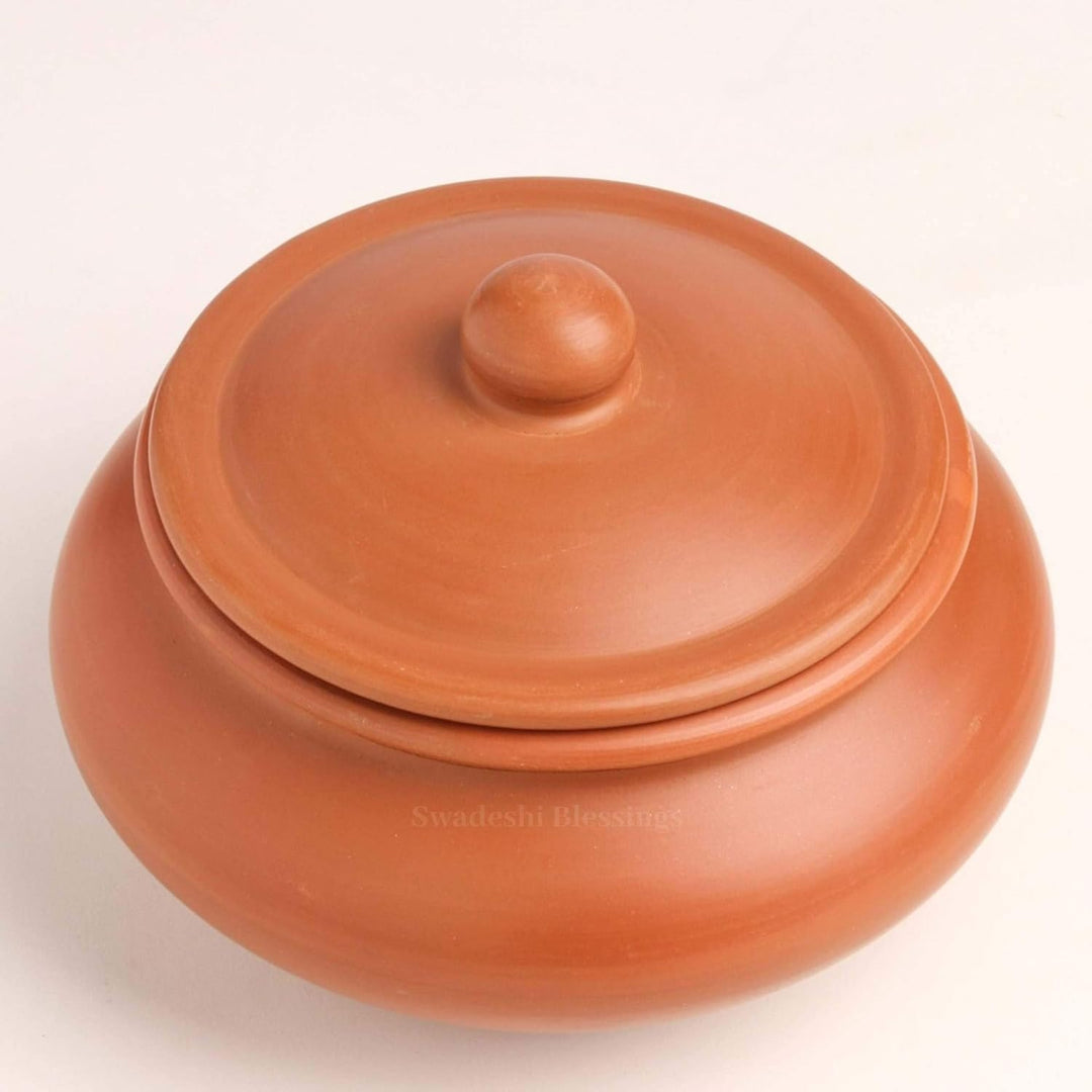 Swadeshi Blessings, handgefertigtes, exklusives Sortiment, unglasierter Dahi Handi/Quarktopf/Mitti H