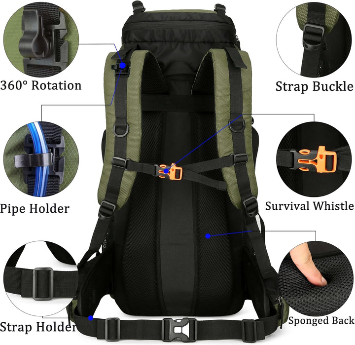 60 l Wanderrucksack, Camping-Rucksack, Jagd-Rucksack für Outdoor, wasserabweisend, taktischer Rucksa