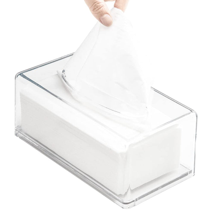 Quadratische transparente Acryl-Taschentuchbox, Box-Abdeckungen, rechteckig, Badezimmer-Gesichts-Ser