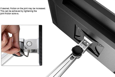 Universal Computer-Monitorständer/Tischhalterung aus Aluminium, verstellbar, mit Schwenkarm silber s