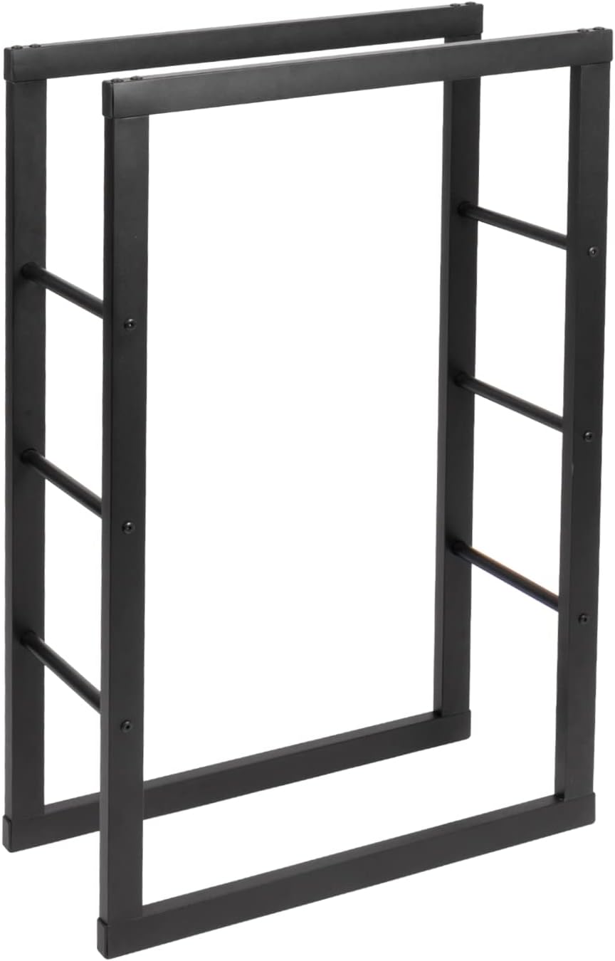VOSS.garden Brennholzregal Stahl, Kaminholzregal, Feuerholzregal 60x25x100cm, schwarz