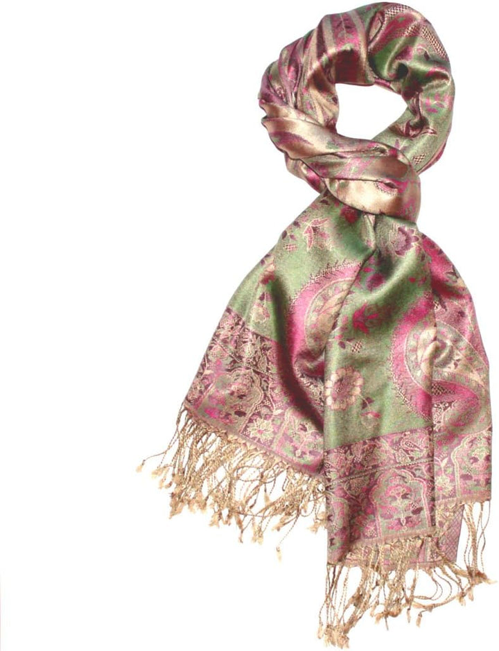 Lorenzo Cana Pashmina Schal Schaltuch jacquard gewebt 100% Seide 70 x 190 cm Paisley Seidenschal Sei