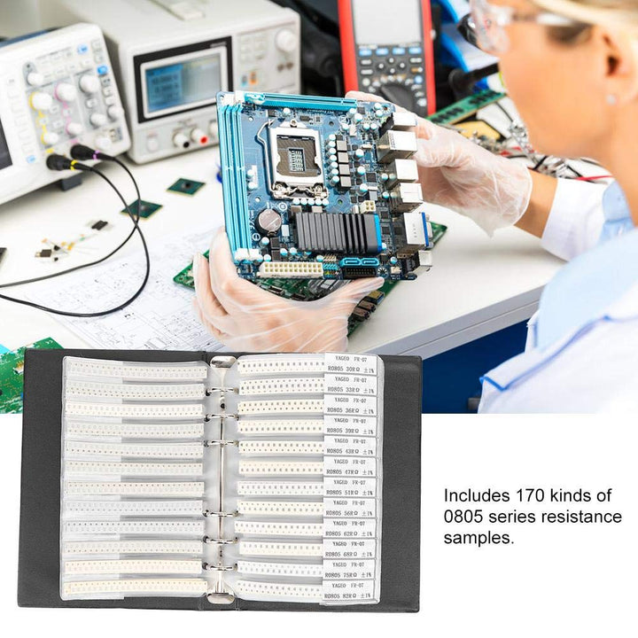 Musterbuch für Widerstände, Elektronisches Bauteil Widerstand der Serie 0805 170 Typen Widerstände S