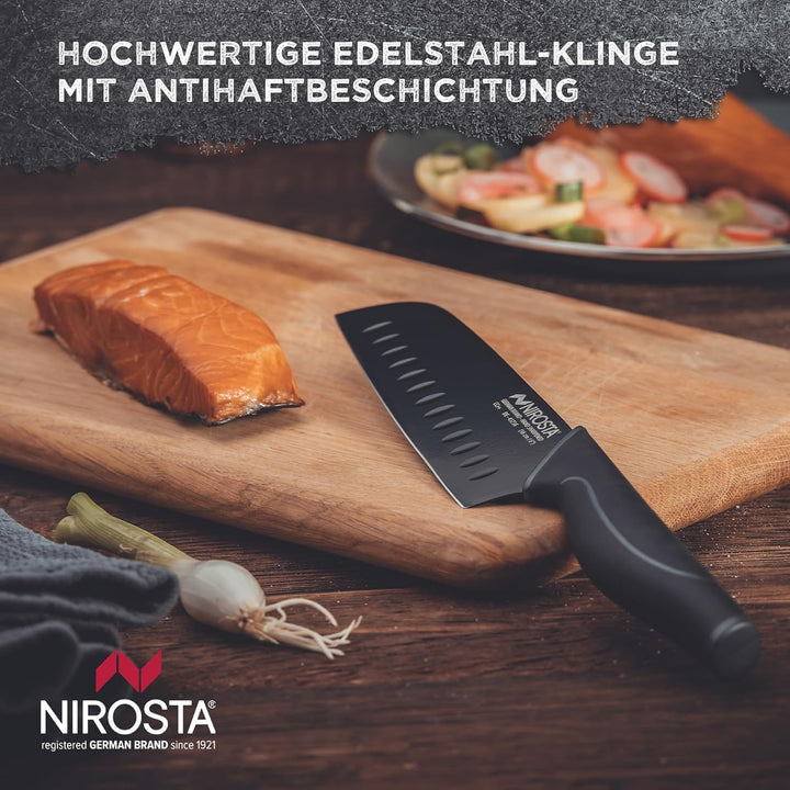 Nirosta Wave-Messer-Set, Verschiedene Messer mit Funktionsteil aus hochwertigem Edelstahl, Premium-M