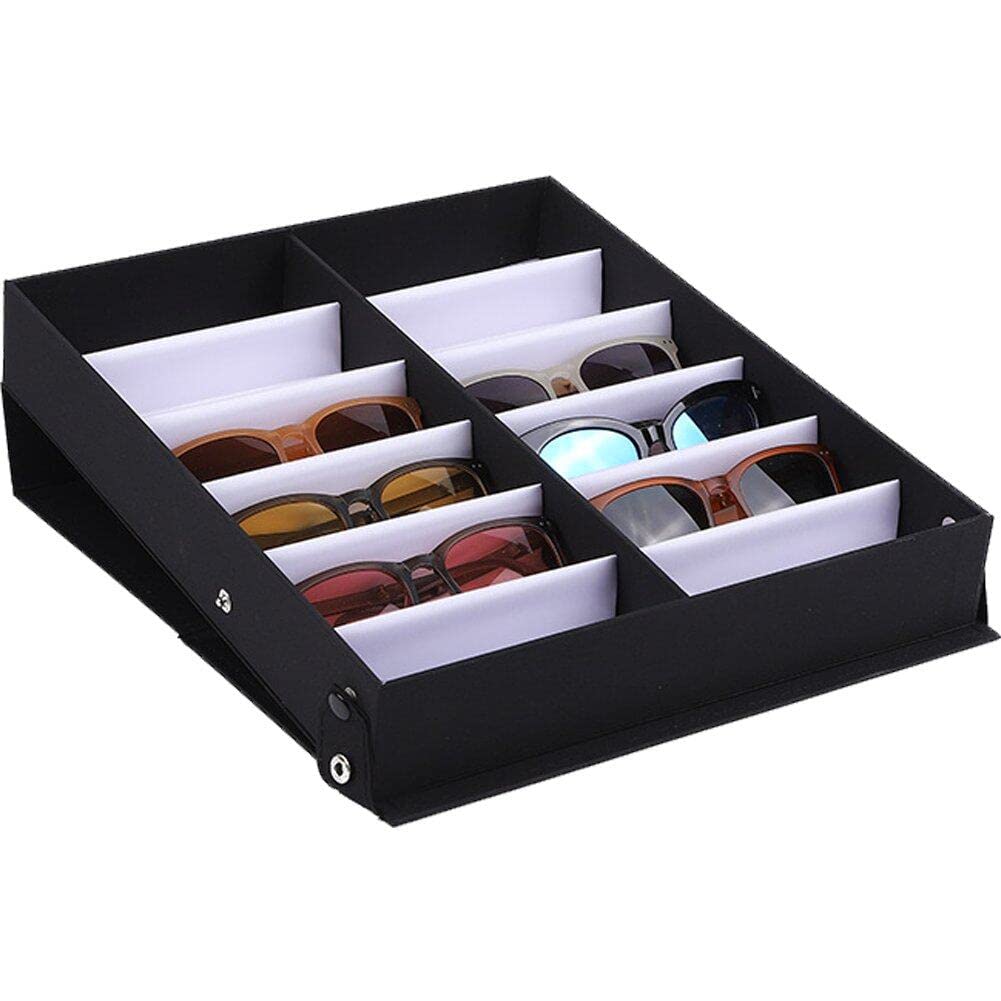 Ericetion 12-Slot Brillenablage - Sonnenbrillen-Display-Case, Brillenorganizer & Halter