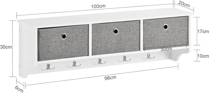 SoBuy Wandgarderobe-Set Flurset Flurmöbel Schuhbank mit Sitzfläche Flurgarderobe FSR66-HG+FRG282-W