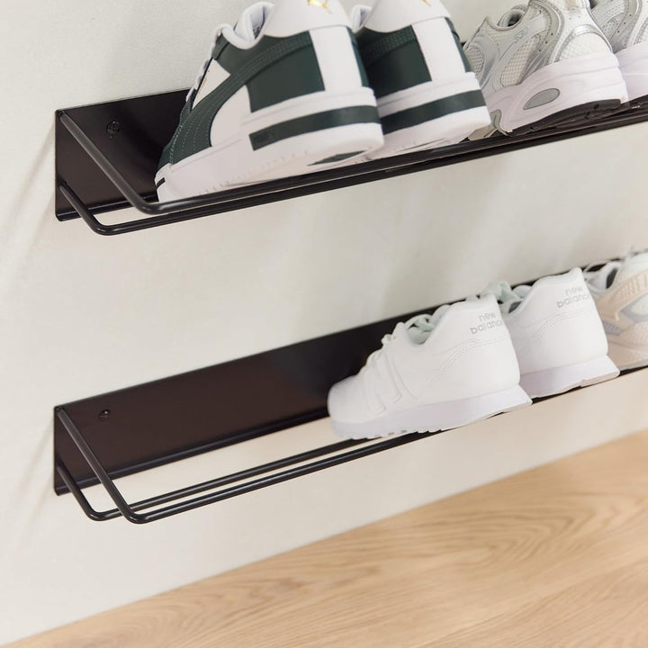 Elegantes Schuhregal Metall (Graphitschwarz 2er Set, 105cm) „INN“ – Moderne Schuhaufbewahrung Schuha