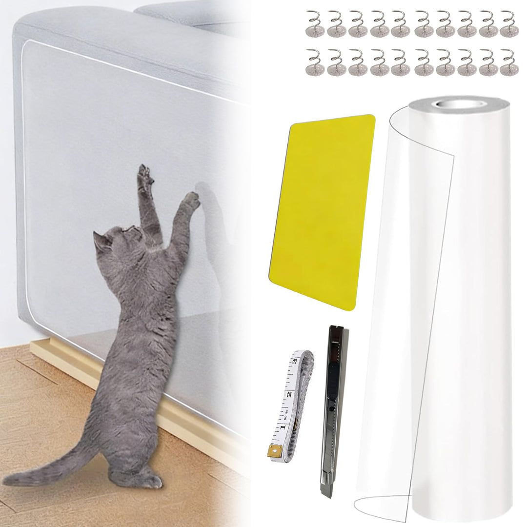 Kratzschutz Sofa Katze Transparent 5m x 42cm,Kratzfolie Katzen Selbstklebend,Flexibler Sofaschutz ge