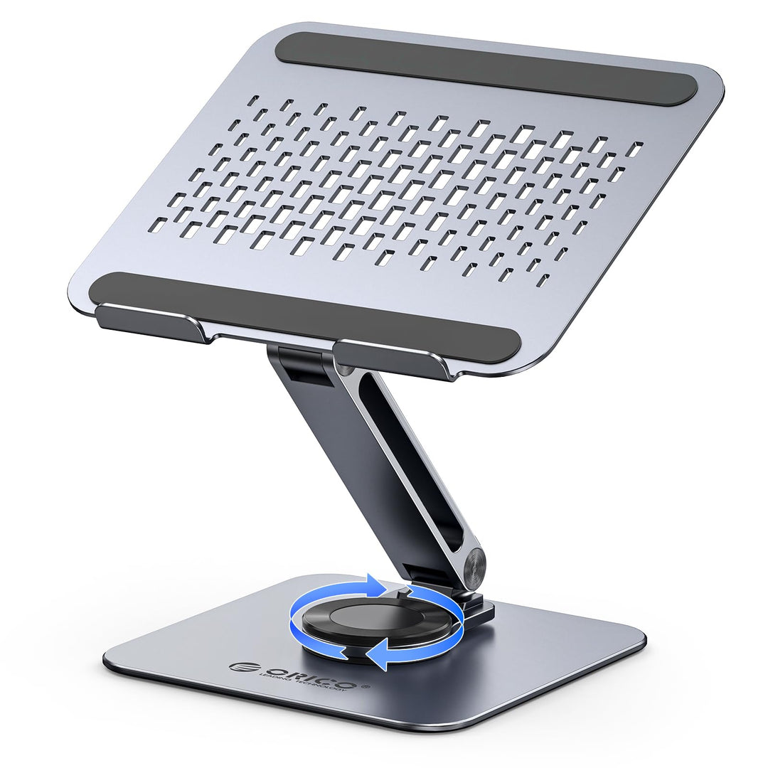 ORICO Laptop Ständer Höhenverstellbar mit 360° Drehsockel, Faltbarer Ergonomischer Notebook Ständer
