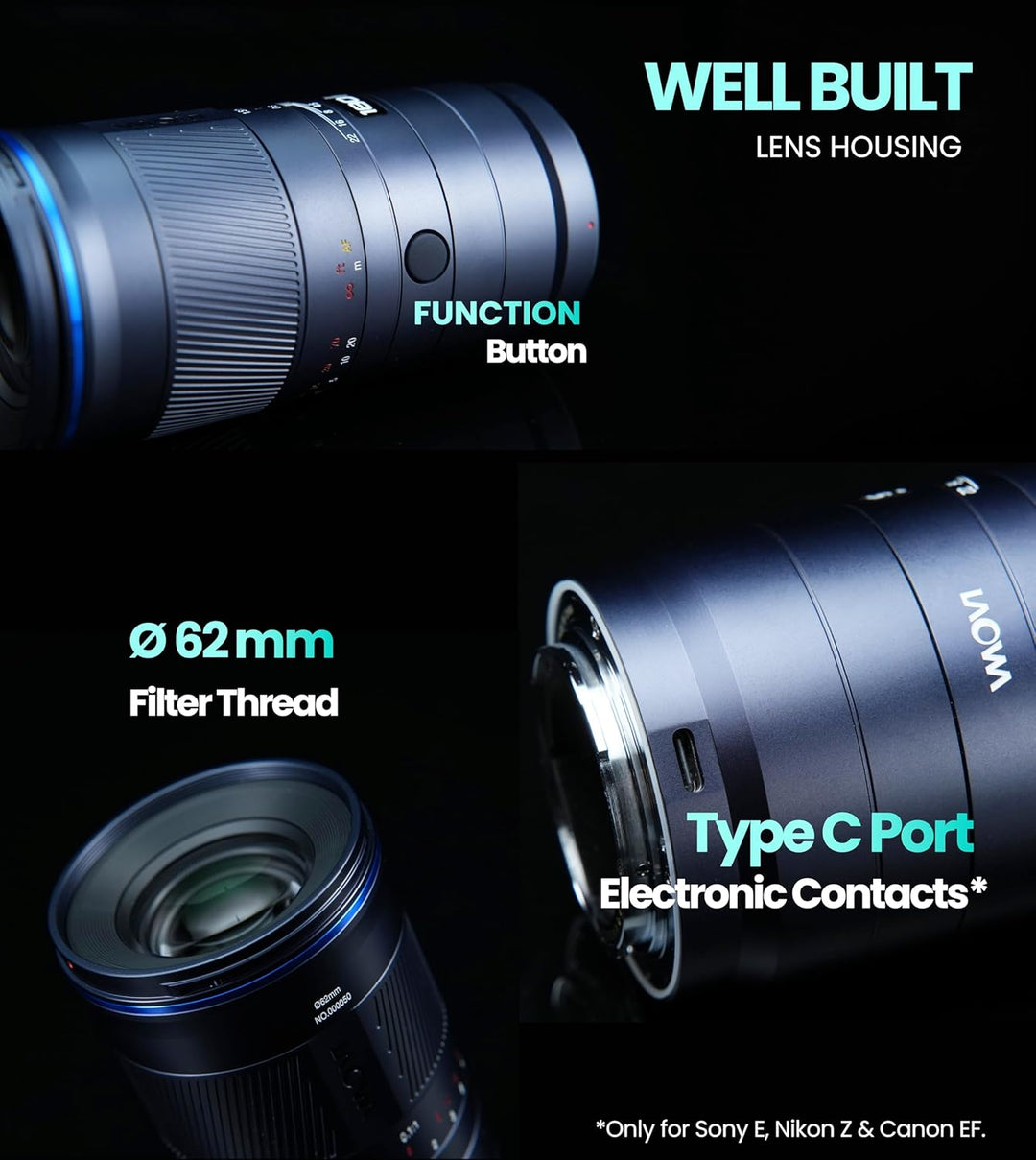 LAOWA Objectif 180mm f/4.5 Ultra Macro Apo 1.5X kompatibel mit Canon EF (A