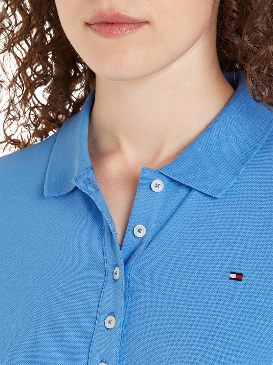 Tommy Hilfiger Damen 1985 Reg Pique Polo Ss Kurzarm Poloshirts, Blau (Blue Spell)