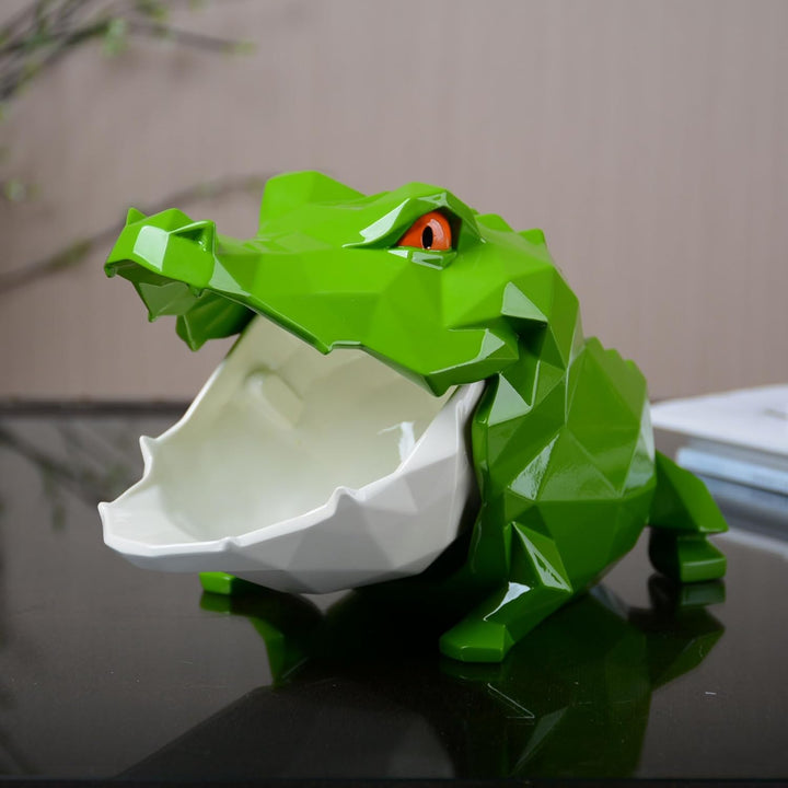 HAUCOZE Verschliessbare Keksdose Vorratsdose Krokodil Skulptur Figur Moderne Wohn Deko Tier Statue G