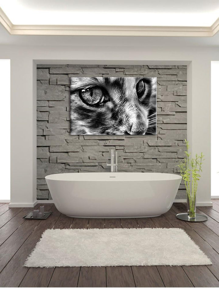 Pixxprint kleine Katze im Seitenprofil als Leinwandbild/Grösse: 100x70 / Wandbild/Kunstdruck/fertig