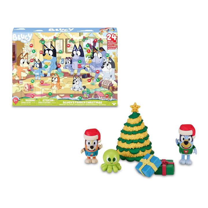 Bluey - Adventskalender mit 24 Teilen, inkl. Figuren aus der Serie und Zubehör, für Jungen und Mädch