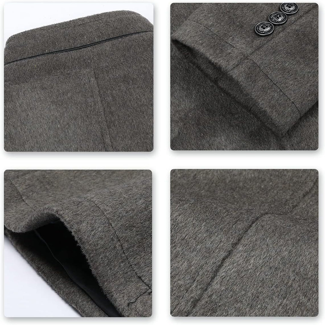 YOUTHUP Herren Wolle Mantel mit Steppweste Regular Fit Winter Wollmantel Outdoor Business Übergangsm