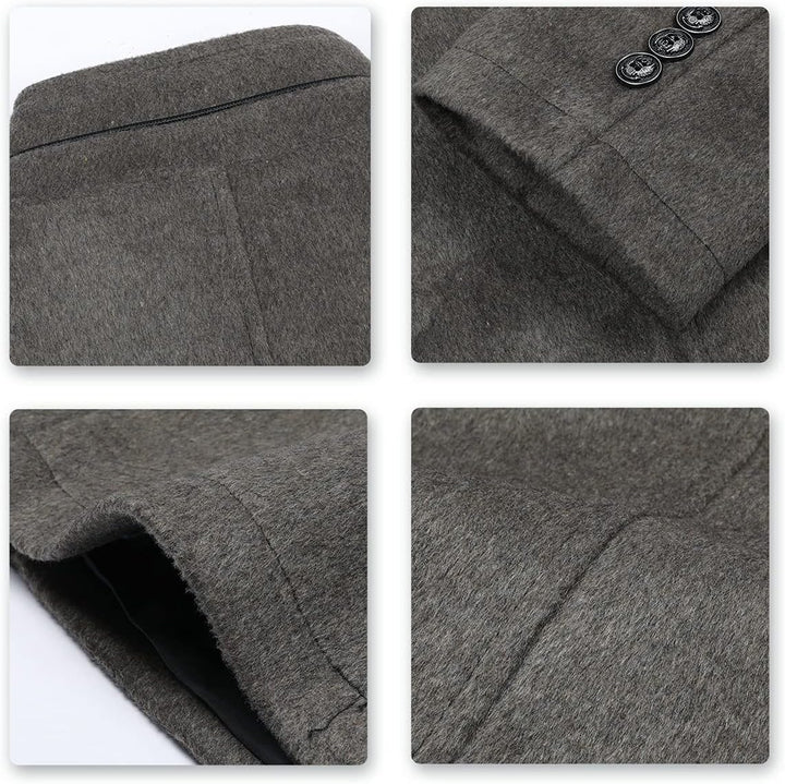 YOUTHUP Herren Wolle Mantel mit Steppweste Regular Fit Winter Wollmantel Outdoor Business Übergangsm