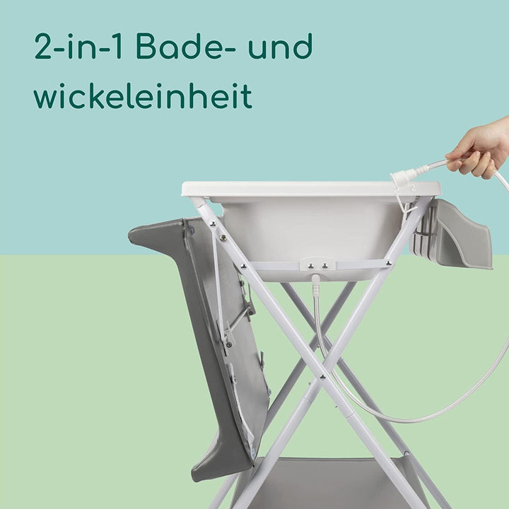 Bebeconfort Baltic Wickelauflage mit Badewanne, faltbar, kompakt, inklusiv gepolsterter Matratze, Fa