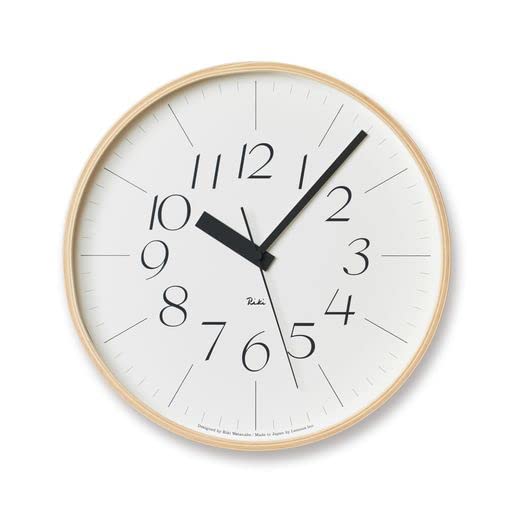Lemnos Wanduhr Riki Clock Optima S/Designer Wanduhr ohne Tickgeräusche aus Japan/Wanduhr modern mit