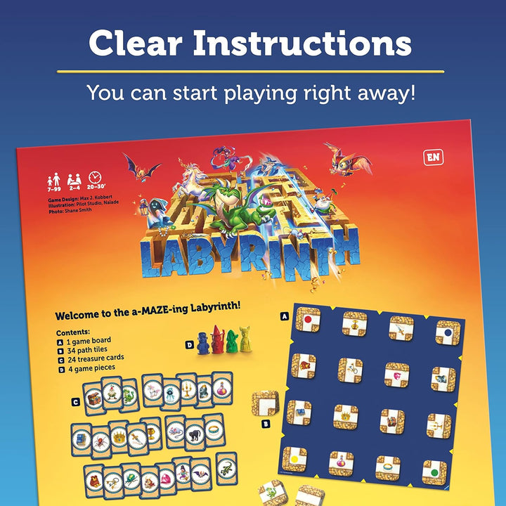 Ravensburger Labyrinth - Moving Maze Family Board Game for Kids and Adults Age 7 and Up Labyrinth Ei