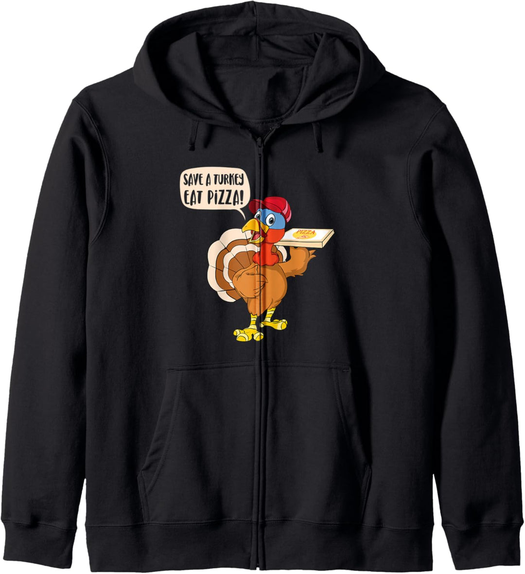 Lustige Thanksgiving Eat More Pizza Cool Türkei Day Kleidung Kapuzenjacke