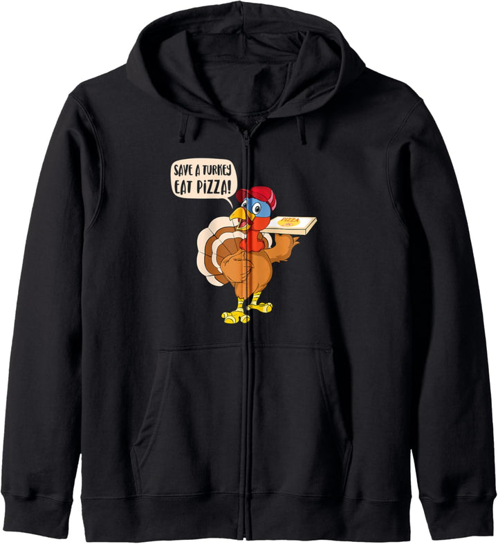 Lustige Thanksgiving Eat More Pizza Cool Türkei Day Kleidung Kapuzenjacke