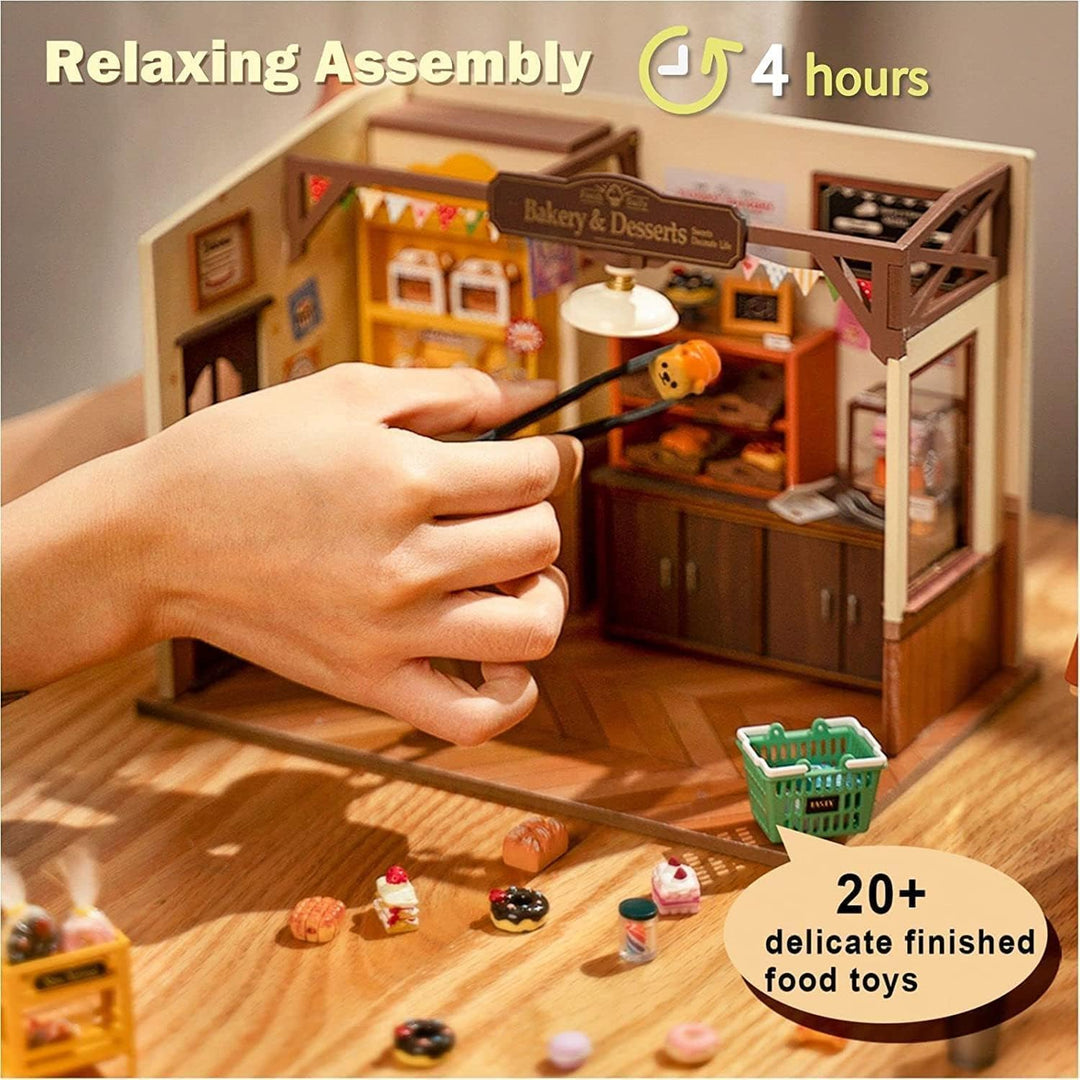 RoWood DIY Miniatur Haus Backhaus Puppenhaus | DIY Mini Holz Haus Modellbausatz | Bastelset Geburtst