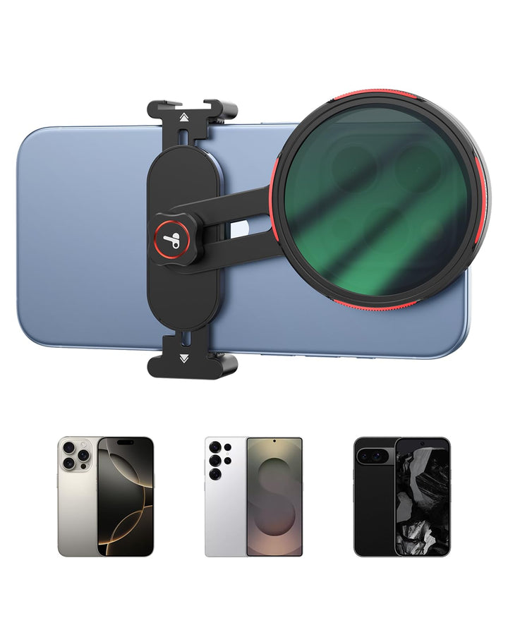TELESIN Universal Handy Filterhalterung Geeignet für 67mm Filter, Clip-On Handykamera Filteradapter