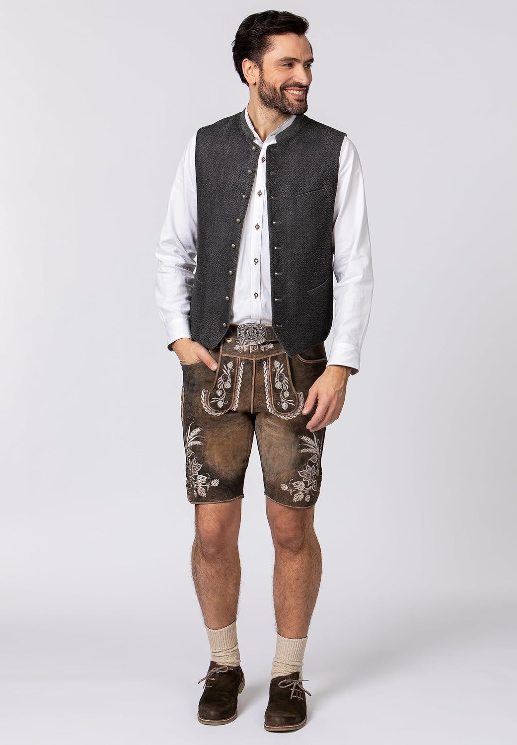 Stockerpoint Herren Pino Trachtenweste 48 Grau, 48 Grau