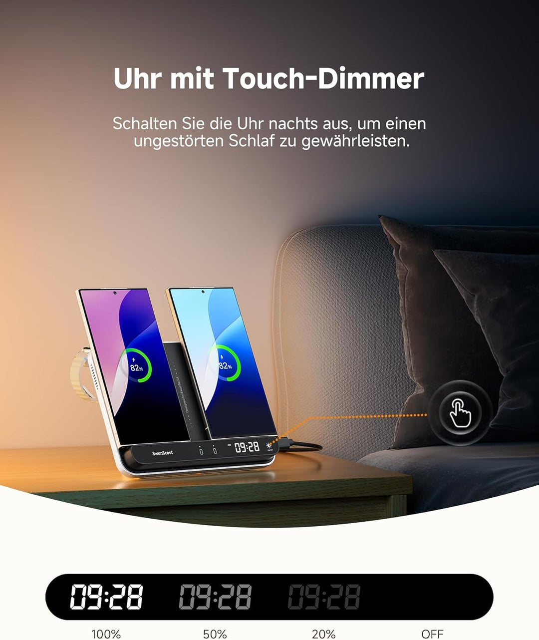 SwanScout Wireless Charger für Samsung Galaxy S25 Ultra/S25/S24/Z Flip/Z Fold, Doppelte Induktive La