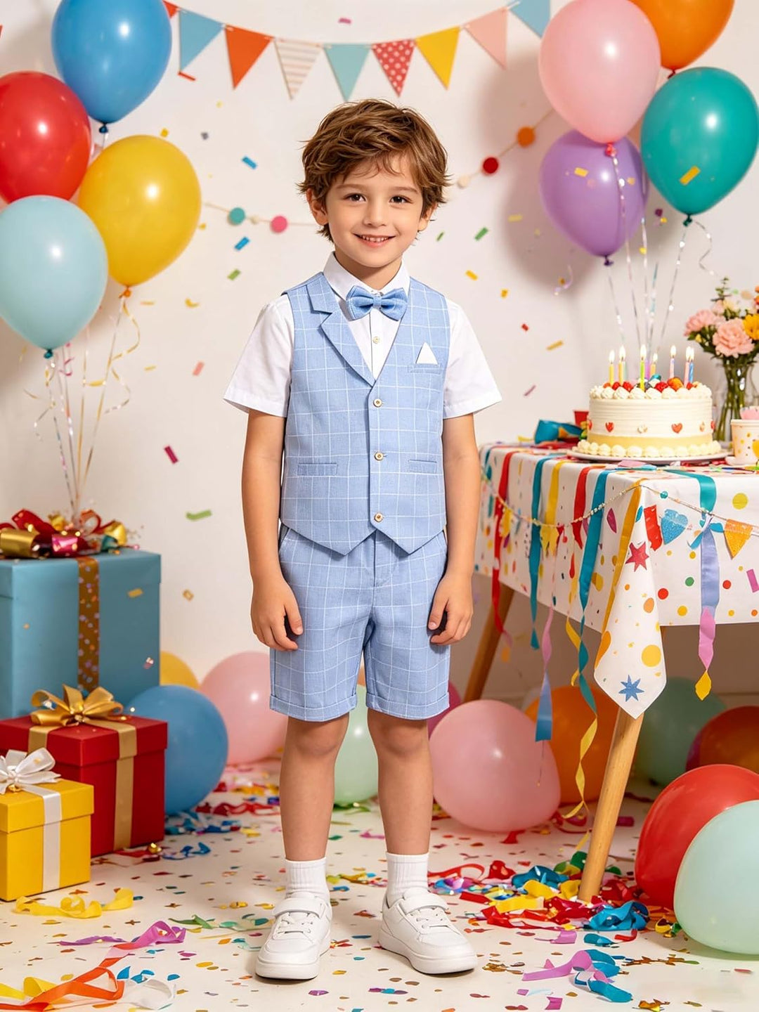 LOLANTA 4 STK Kleinkind Junge Sommerhochzeit Kinderanzug, Festliche Anzüge Westen Set für Kinder, So