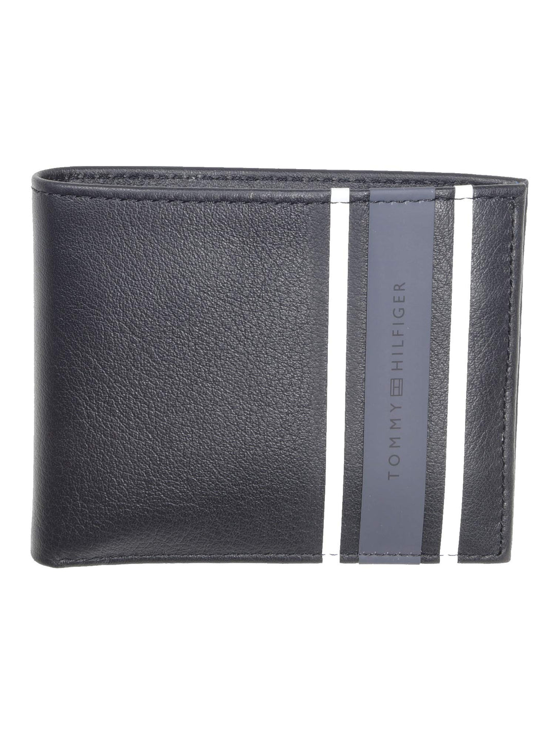 Tommy Hilfiger Herren Geldbörse Urban Stripe Mini CC Leder Schwarz AM0AM04212