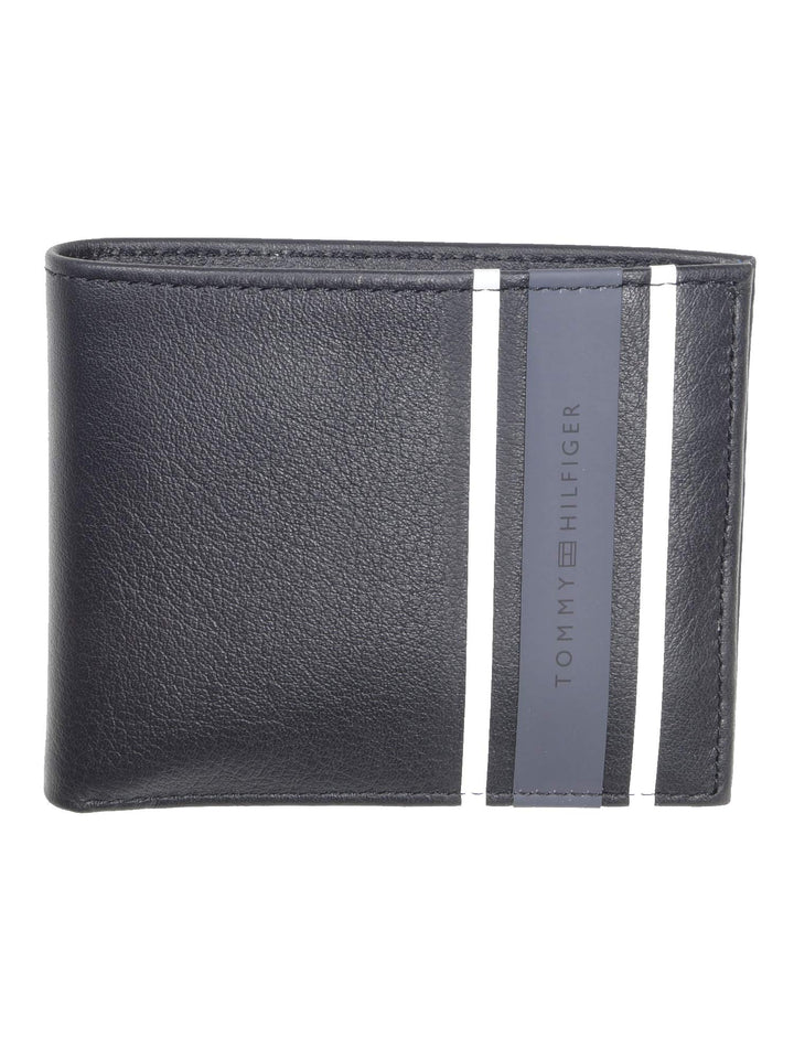 Tommy Hilfiger Herren Geldbörse Urban Stripe Mini CC Leder Schwarz AM0AM04212