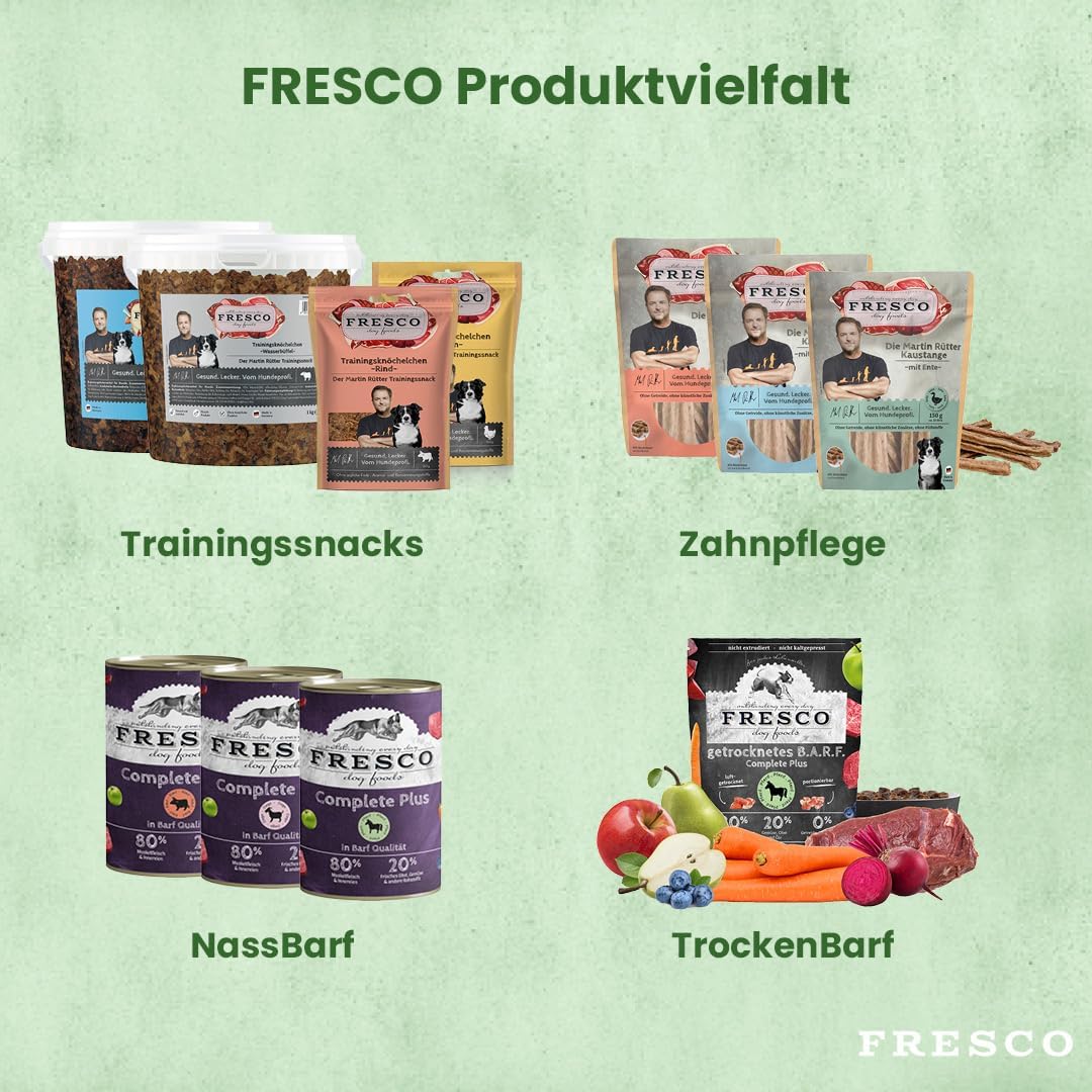 Fresco Dog Martin Rütter Trainingsknöchelchen Pferd 1kg-Eimer | getreidefreies Hundefutter | Trainin