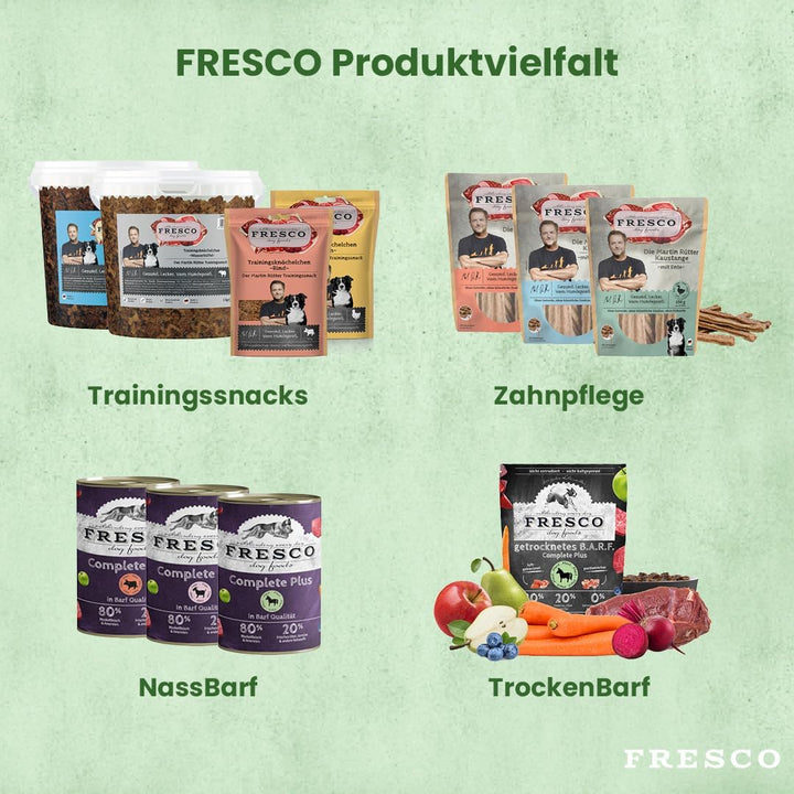 Fresco Dog Martin Rütter Trainingsknöchelchen Pferd 1kg-Eimer | getreidefreies Hundefutter | Trainin