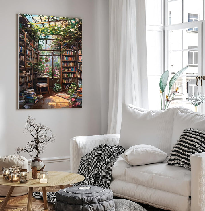 LZLHDE Malen Nach Zahlen Erwachsene mit Rahmen, Paint by Numbers Adult Blumenzimmer Knitterfreie Lei