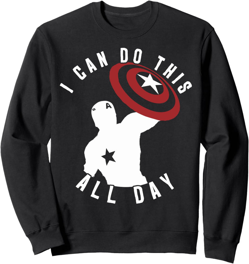 Marvel Captain America I Can Do This All Day Silhouette Sweatshirt