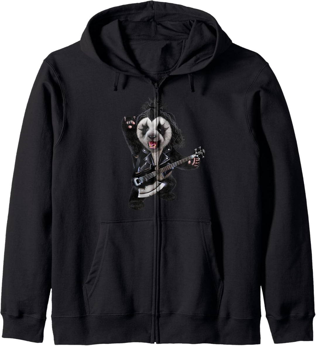 Punkrock-Panda spielt E-Gitarre Kapuzenjacke