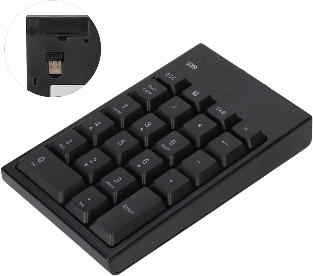 Goshyda Kabelloser Nummernblock, 2,4 GHz USB Wireless Numeric Keypad 22 Key Numpad Financial Account